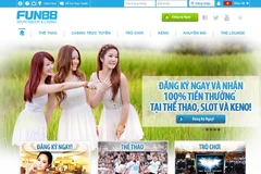 Giao diện trang web đánh bạc trực tuyến trái phép Fun88.