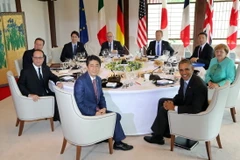 Các nhà lãnh đạo G7 nhóm họp tại tại Mie, Nhật Bản ngày 26/5. (Nguồn: EPA/TTXVN)