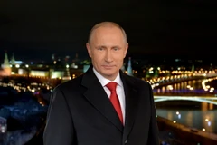 Tổng thống Nga Vladimir Putin có bài phát biểu nhân dịp Năm mới 2016. (Ảnh: Reuters)