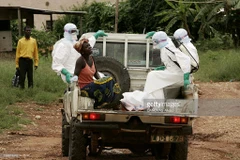 Nhân viên y tế chuyển một người bị tử vong do sốt vàng da tại Angola. (Nguồn: Getty Images)
