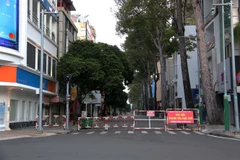 Chốt kiểm soát tại Thành phố Hồ Chí Minh. (Ảnh: Thanh Vũ/TTXVN)