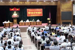 Quang cảnh buổi tiếp xúc cử tri. (Ảnh: Xuân Dự/TTXVN)