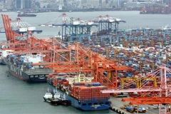 Cảng hàng hóa Busan, Hàn Quốc. (Nguồn: AFP/TTXVN)