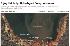 Toàn cảnh những khu vực bị tàn phá sau thảm họa động đất Indonesia