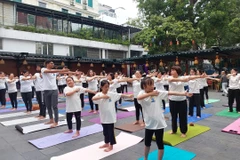Đồng diễn Yoga, mặc thử saree tại Ngày hội Giao lưu Văn hóa Ấn Độ