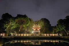 Khuê Văn Các lung linh trong tour đêm Văn Miếu-Quốc Tử Giám. (Ảnh: Minh Thu/Vietnam+)