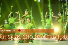 Sẵn sàng cho chương trình nghệ thuật khai mạc SEA Games 31. (Ảnh: Minh Anh/Vietnam+)