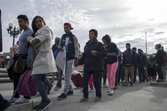 Người tị nạn Trung Mỹ tại khu vực Tijuana, Tây Bắc Mexico. (Ảnh: AFP/TTXVN)