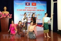 Chương trình văn nghệ do các sinh viên Lào đang học tập tại Thành phố Hồ Chí Minh biểu diễn tại buổi lễ. (Ảnh minh họa: Xuân Khu/TTXVN)