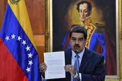 Tổng thống Venezuela Nicolas Maduro phát biểu trong cuộc họp báo tại Caracas ngày 9/1/2019. (Ảnh: AFP/ TTXVN)