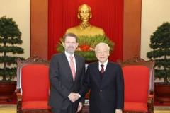 Tổng Bí thư, Chủ tịch nước Nguyễn Phú Trọng tiếp Chủ tịch Thượng viện Australia Scott Ryan thăm chính thức Việt Nam (Hà Nội, 22/1/2019). (Ảnh: Trí Dũng/TTXVN)