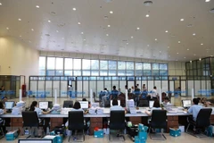 Bộ phận làm thủ tục mở tờ khai hàng hóa xuất nhập khẩu của Chi cục Hải quan Cửa khẩu quốc tế Hữu Nghị, Lạng Sơn. (Ảnh: Phạm Hậu/TTXVN)