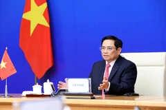 Thủ tướng Phạm Minh Chính dự Hội nghị Cấp cao Á-Âu lần thứ 13. (Ảnh: Lâm Khánh/TTXVN)