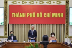 Phó Chủ tịch UBND Thành phố Hồ Chí Minh Võ Văn Hoan phát biểu tại hội nghị. (Ảnh: TTXVN)