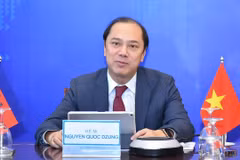 Thứ trưởng Bộ Ngoại giao Nguyễn Quốc Dũng đồng chủ trì Tham khảo chính trị Việt Nam-Campuchia lần thứ 7. (Ảnh: TTXVN phát)
