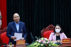 Chủ tịch nước Nguyễn Xuân Phúc phát biểu tại buổi làm việc. (Ảnh: Thống Nhất/TTXVN)