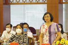 Bà Phan Thị Thắng, Phó Chủ tịch Thường trực Ủy ban Nhân dân Thành phố Hồ Chí Minh phát biểu trong hội nghị 'Liên kết du lịch giữa Thành phố Hồ Chí Minh và Khánh Hòa trong điều kiện an toàn, thích ứng với dịch COVID-19.' (Ảnh: Phan Sáu/TTXVN)