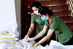 Hỗ trợ 2.000 phần quà cho phụ nữ, trẻ em ở Hậu Giang, Sóc Trăng và Cần Thơ. (Ảnh: TTXVN)