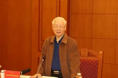 Tổng Bí thư Nguyễn Phú Trọng phát biểu chỉ đạo cuộc họp. (Ảnh: Trí Dũng/TTXVN)