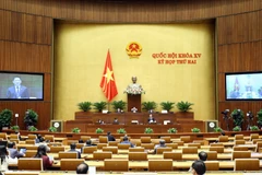 Bộ trưởng Bộ Tài chính Hồ Đức Phớc phát biểu giải trình, làm rõ một số vấn đề đại biểu Quốc hội nêu. (Ảnh: Phạm Kiên/TTXVN)
