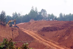 Hiện trường một vụ sạt lở đất. (Ảnh minh họa. Nguồn: TTXVN)