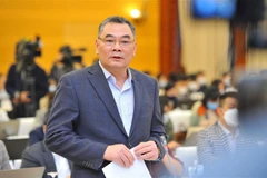 Trung tướng, Chánh văn phòng Bộ Công an Tô Ân Xô trả lời báo chí tại buổi họp báo. (Ảnh: Minh Đức/TTXVN)