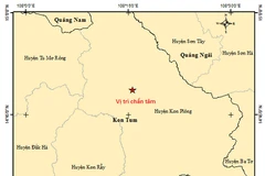 Bản đồ chấn tâm động đất. (Nguồn: Viện Vật lý địa cầu)