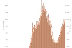 Diễn biến ca mắc COVID-19 trên cả nước mỗi ngày.