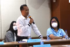 Đại diện doanh nghiệp phát biểu. (Ảnh: Xuân Tình/TTXVN)