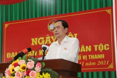 Phó Chủ tịch Thường trực Quốc hội Trần Thanh Mẫn phát biểu tại Ngày hội. (Ảnh: Hồng Thái/TTXVN)