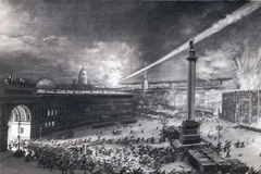 Đêm 7/11/1917 (25/10 theo lịch Nga cũ), quân khởi nghĩa tấn công vào Cung điện mùa Đông ở Petrograd, mở đầu cuộc Cách mạng Tháng Mười Nga. (Ảnh: Tư liệu TTXVN)
