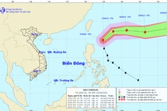 Sơ đồ đường đi của cơn bão. (Nguồn: nchmf.gov.vn)