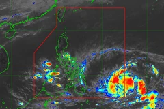 Ảnh vệ tinh chụp siêu bão Surigae. (Nguồn: Rappler)