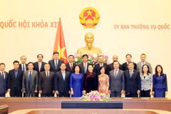 Chủ tịch Quốc hội Nguyễn Thị Kim Ngân với các Đại sứ. (Ảnh: Trọng Đức/TTXVN)