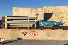 Quả bom trước khi được phóng đi. (Nguồn: hurriyetdailynews.com)