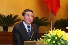 Chủ nhiệm Ủy ban Tài chính, Ngân sách của Quốc hội Nguyễn Đức Hải trình bày các báo cáo thẩm tra về ngân sách nhà nước. (Ảnh: Phương Hoa/TTXVN)