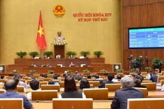 Quốc hội biểu quyết thông qua toàn văn Nghị quyết phê chuẩn Hiệp định Đối tác Toàn diện và Tiến bộ xuyên Thái Bình Dương (CPTPP) cùng các văn kiện liên quan. (Ảnh: Phương Hoa/TTXVN)