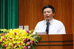 Bí thư Trung ương Đảng, Chủ tịch Hội đồng Lý luận Trung ương, Giám đốc Học viện Chính trị quốc gia Hồ Chí Minh Nguyễn Xuân Thắng. (Ảnh: Dương Giang/TTXVN)