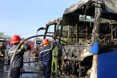 Hiện trường vụ cháy. (Ảnh: Đinh Văn Nhiều/TTXVN)