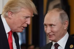 Tổng thống Nga Vladimir Putin và người đồng cấp Mỹ Donald Trump. (Nguồn: AFP)