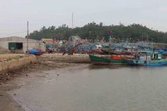 Nhà máy nước đá và cầu cảng gây cản trở dòng chảy, luồng lạch đi lại của tàu thuyền. (Ảnh: Nguyễn Oanh/TTXVN)