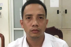 Điêu Mạnh Cường tại cơ quan điều tra. (Ảnh: Công an cung cấp)