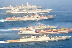 Nga và Ấn Độ tập trận trên Vịnh Bengal. (Nguồn: hindustantimes.com)