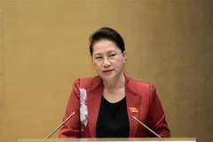 Chủ tịch Quốc hội Nguyễn Thị Kim Ngân phát biểu. (Ảnh: Doãn Tấn/TTXVN)