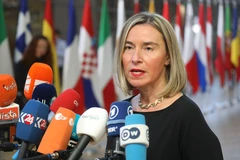 Đại diện cấp cao về chính sách an ninh và đối ngoại của EU, Federica Mogherini tại một cuộc họp báo ở Brussels, Bỉ. (Nguồn: AFP/TTXVN)