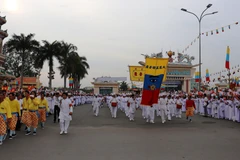 Lễ kỷ niệm 95 năm hoằng khai Đại Đạo Tam Kỳ Phổ Độ tại Tòa Thánh Cao Đài Tây Ninh. (Ảnh: Lê Đức Hoảnh/ TTXVN)
