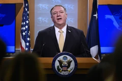 Ngoại trưởng Mỹ Mike Pompeo trong cuộc họp báo ở Washington DC., ngày 18/11/2019. (Nguồn: AFP/TTXVN)