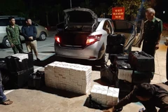 Tang vật và đối tượng vì bắt giữ. (Nguồn: TTXVN)