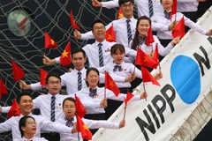 Thanh niên Việt Nam tham gia chương trình tàu Thanh niên Đông Nam Á và Nhật Bản năm 2019. (Ảnh: Thanh Vũ/TTXVN)