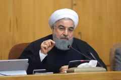 Tổng thống Iran Hassan Rouhani phát biểu tại Tehran. (Nguồn: AFP/TTXVN)